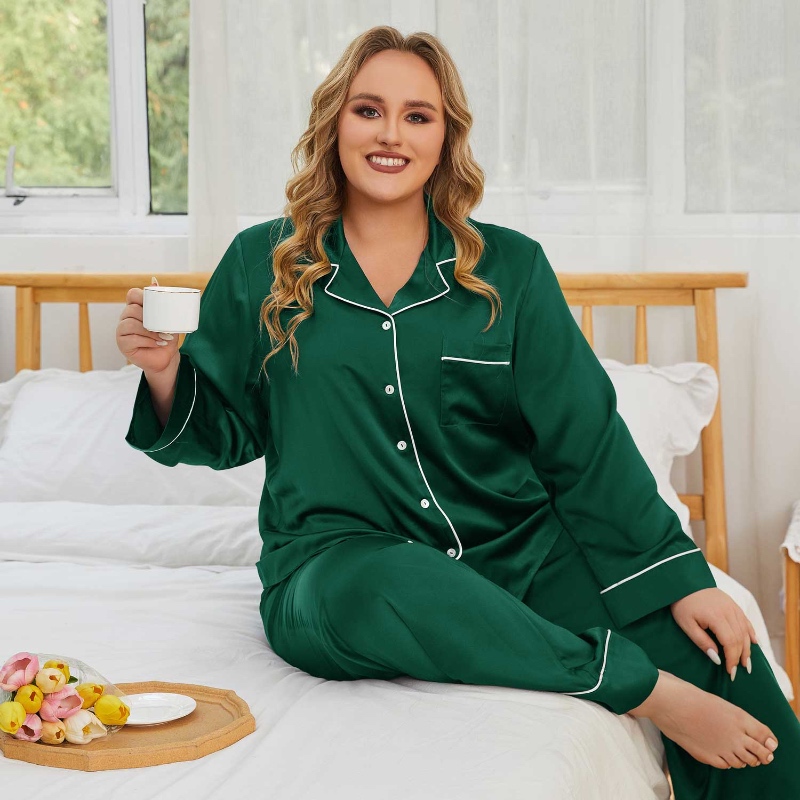 silk plus size pajamas