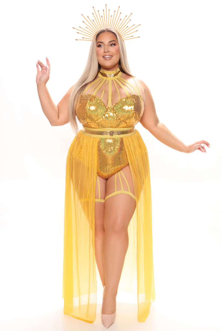 Golden Sun Goddess 3 Piece Costume Set 1