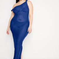 MESH TWIST PLUS SIZE MAXI DRESS