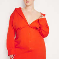 POPLIN Plus Size SHIRT DRESS