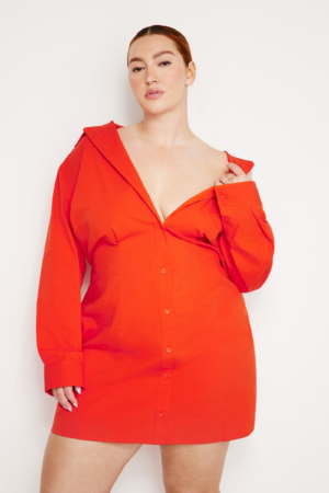 POPLIN Plus Size SHIRT DRESS